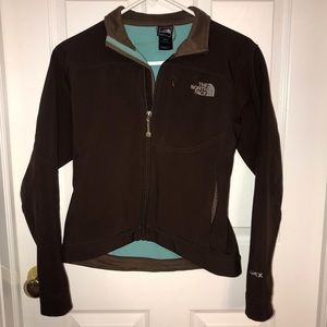 The North Face Dark Brown Jacket w/ teal interior